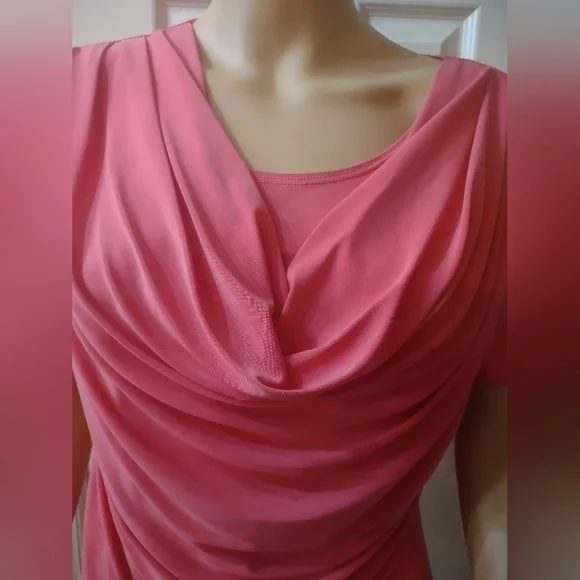 Ashley blue women's size medium pink blouse shirt top - Picture 3 of 7